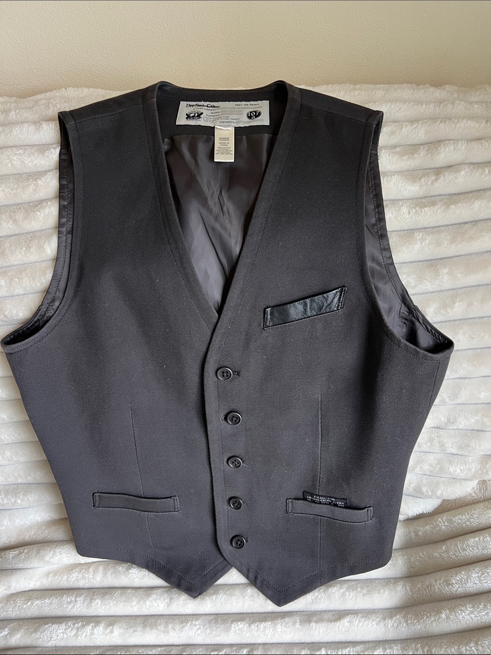 Diesel Men's Dark Gray Button Vest